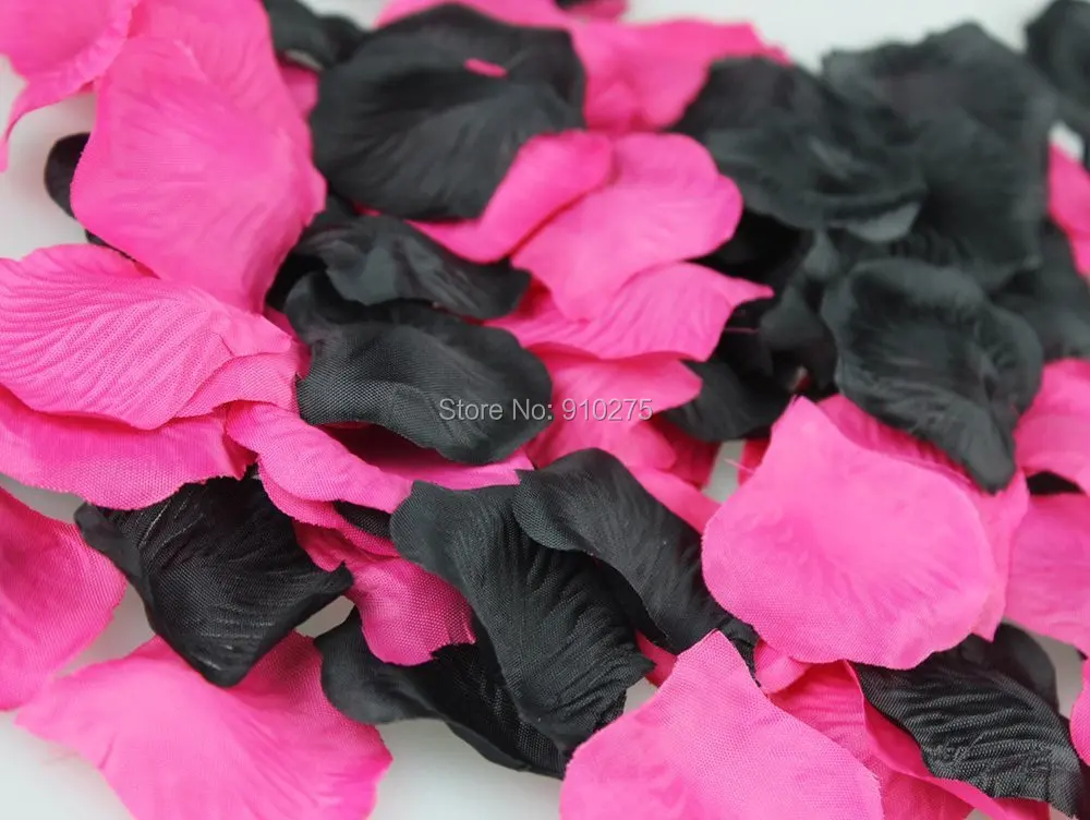 1000 шт смешанные ярко розовые фуксия и черные свадебные цветы для девочек