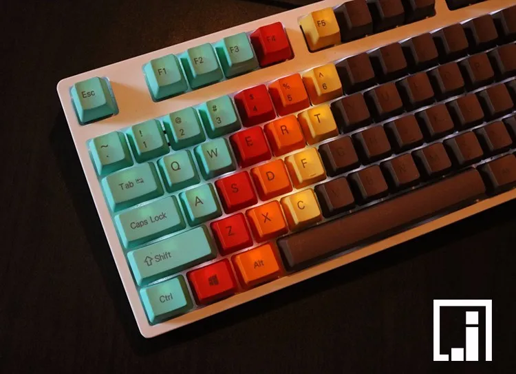 1976 keycap многоцветная механическая клавиатура Толстая PBT keycap cherry mx OEM боковая Печать Классическая 87 104 keycaps игровая клавиатура