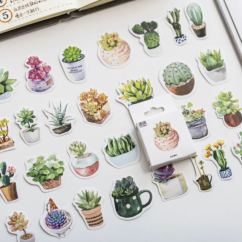 

Favorite Succulent Plants Stickers Set Decorative Stationery Stickers Scrapbooking DIY Diary Album Stick Lable