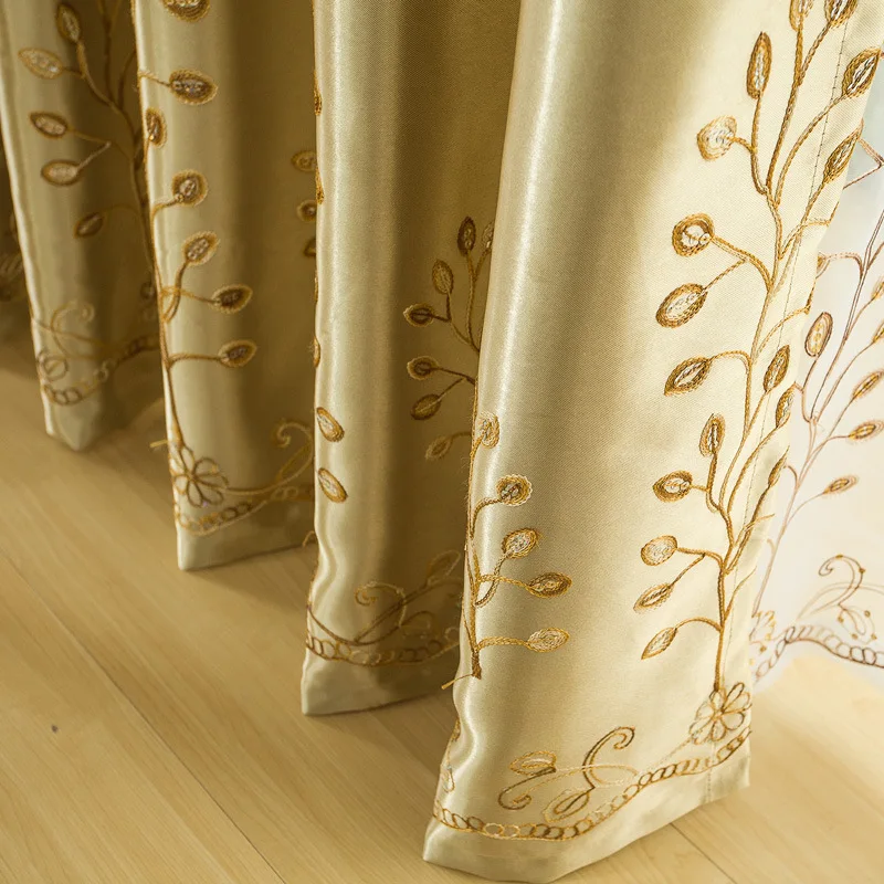 Вышитые Шторы Роскошные/Листья Дизайн для лечения окна готовой/Индивидуальные