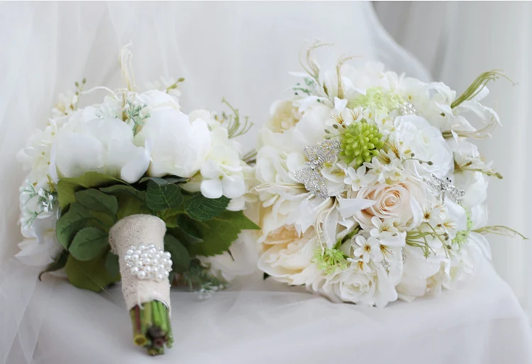 Iffo белая роза гортензия бабочка жемчужный цветок аксессуары для невесты