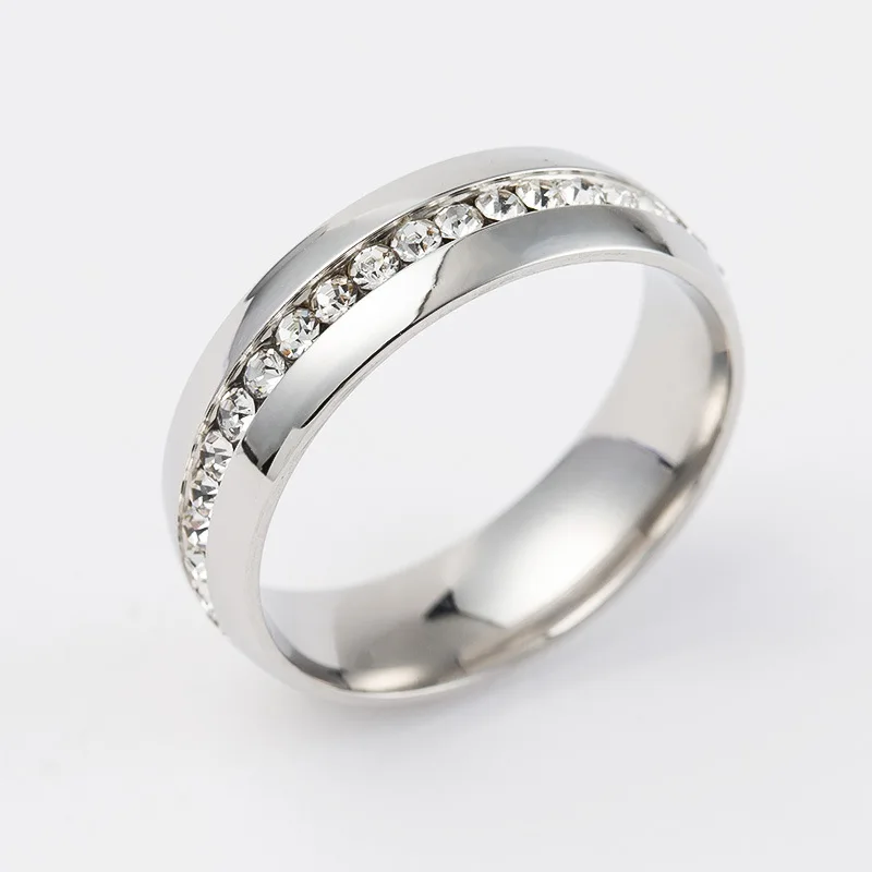 Новое титановое стальное супер флэш однорядное кольцо высокого класса |