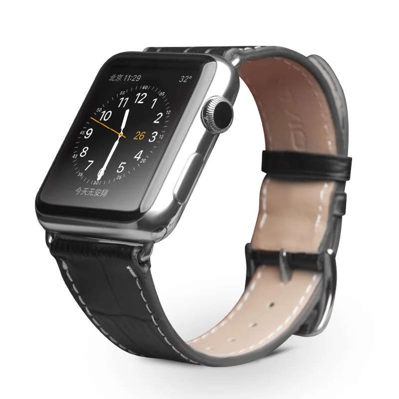 Qialino модные Пояса из натуральной кожи ремешок для iwatch нержавеющей Булавки пряжки