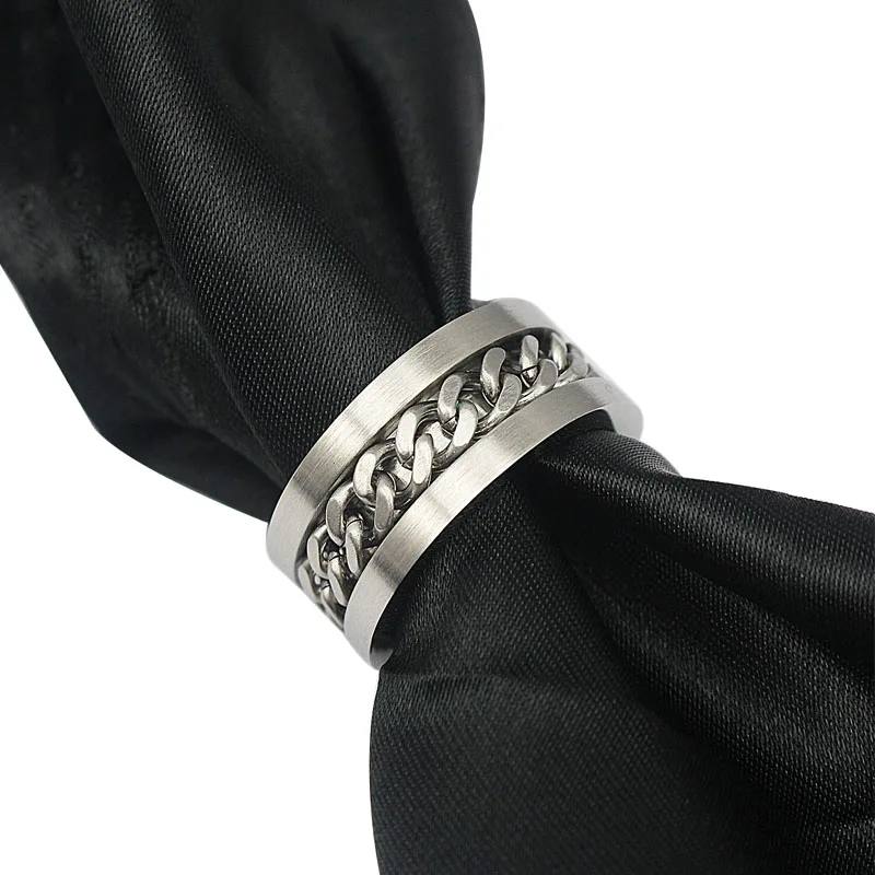 2017 New Promotion Free shipping Trendy Metal Casual/Sporty Round Rings Fashion Stainless Steel Biker Chain Link | Украшения и