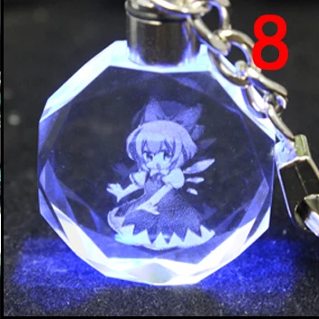 Touhou Project модный брелок со стразами мультфильм аниме Хрустальный блестящий шар Косплей светодиодные брелки автомобильные брелки брелок - Цвет: 8