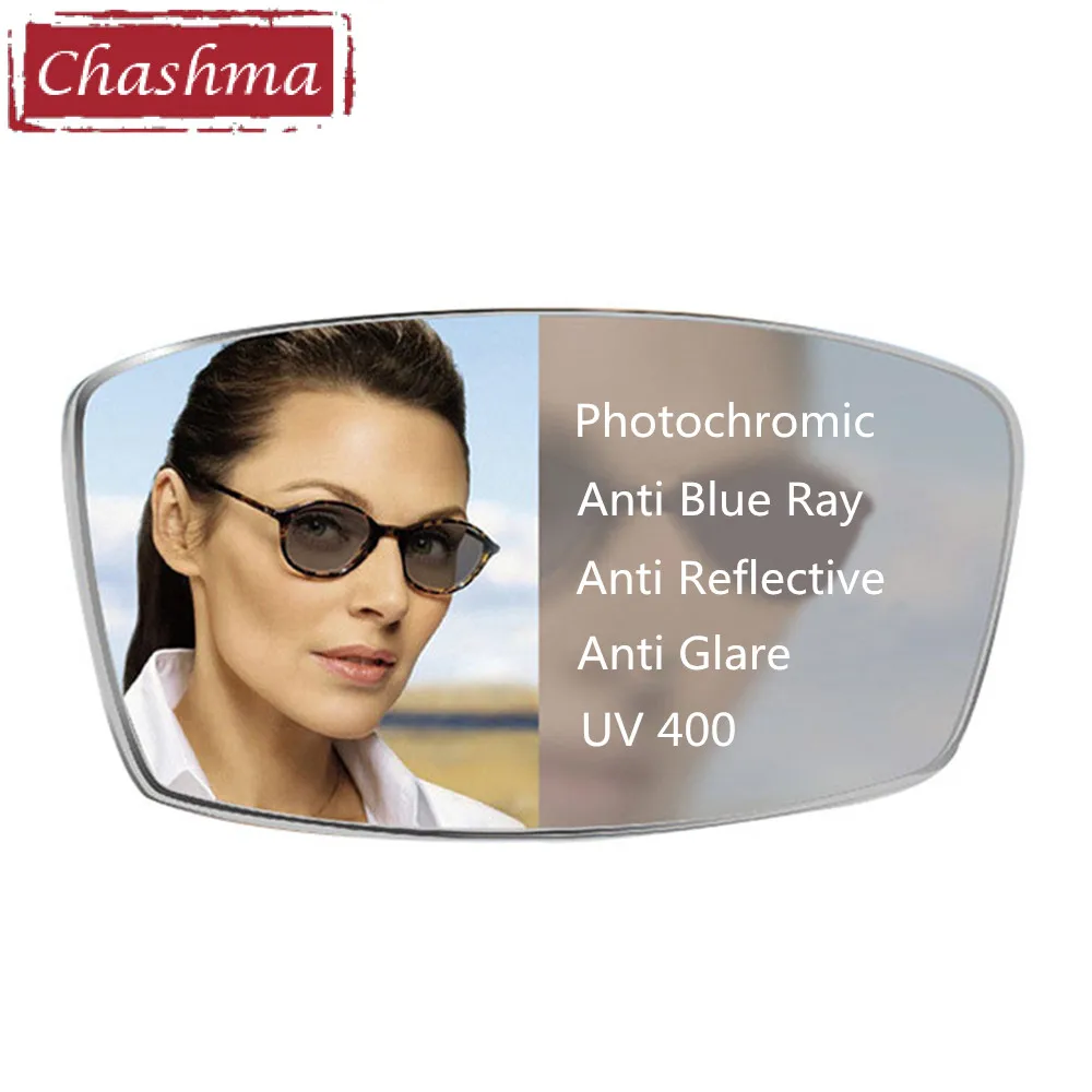 Линзы Chashma для глаз тонкие фотохромные линзы хамелеон С Anti Blue Ray Dark антибликовое
