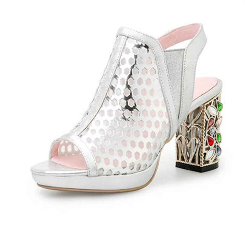 

MORAZORA 2020 new fashion women sandals peep toe genuine leather summer shoes slip on platform party shoes high heels shoes