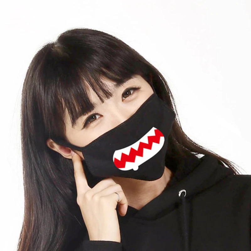1 шт. Kawaii противопылевая маска Kpop хлопковая маска для губ милый аниме мультфильм наружная Муфельная маска для лица смайлик мягкие маски унисекс