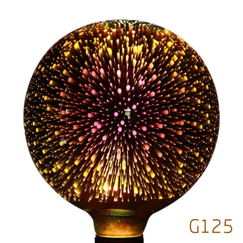 3D звезда светодиодный лампы 220V E27 красочные фейерверки светодиодный лампы Эдисона Праздник Рождество украшения лампада светодиодный потолочный светильник Lamparas Bombillas - Испускаемый цвет: G125 3D Bulb