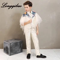 childrens model catwalk show small host piano costumes boys suit vest suit girls personality tide