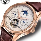 LIGE мужские часы топ бренд класса люкс автоматические механические часы мужские часы Tourbillon водонепроницаемые спортивные часы Relogio Masculino подарок
