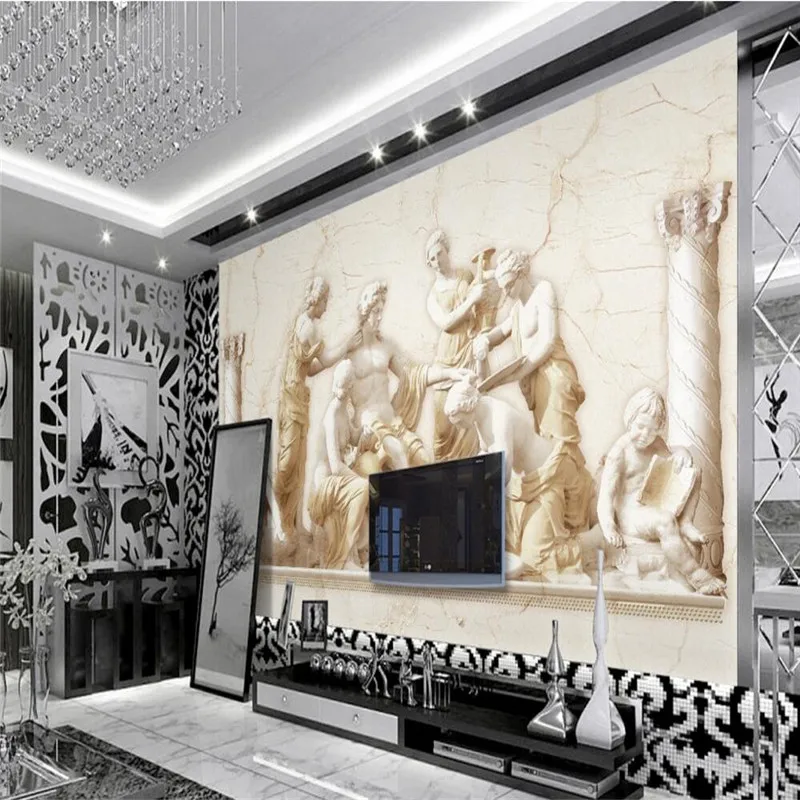 Обои для фото на заказ римские рельефные фрески в европейском классическом стиле