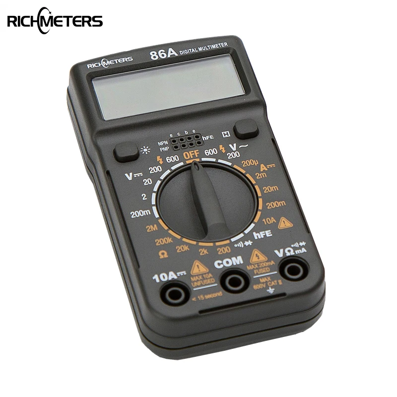 Мини цифровой мультиметр RICHMETERS RM86A HFE AC/DC Амперметр Вольтметр Ом Электрический