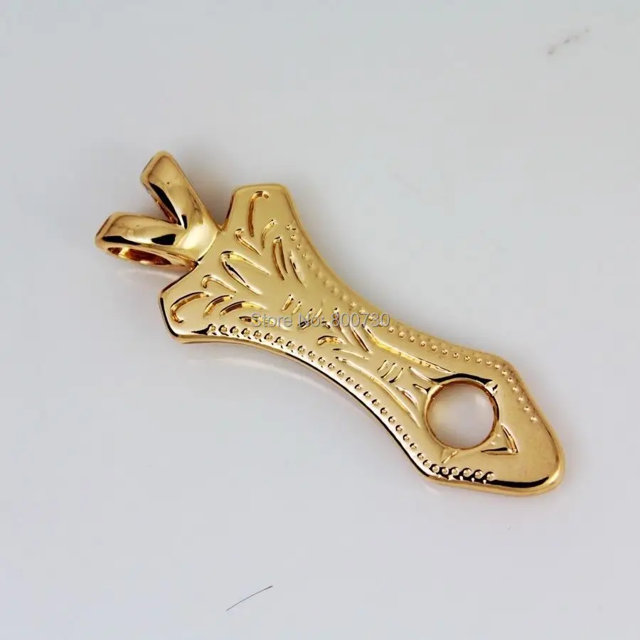(KBA01) 10pc Western Engraved Concho Necklace Pendant Adapter Gold | Дом и сад