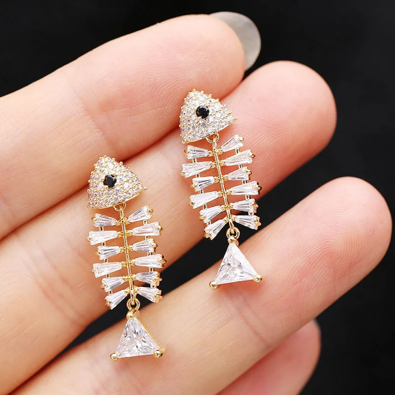 

Red Trees Brand 2018 New Stud Earrings For Women boucle d'oreille Fashion Fish Earrings Jewelry With 925 Silver Needle
