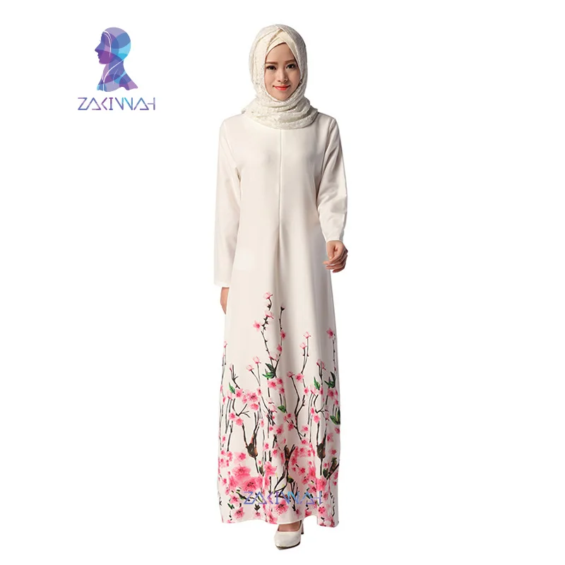 043 новый дизайн абайя элегантное мусульманское длинное платье цветочный узор