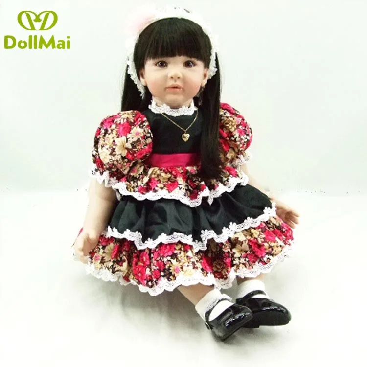 

Кукла реборн силиконовая 60 см, виниловая кукла-принцесса для маленьких девочек, подарок на день рождения, oyuncak bebek bebe boneca Reborn