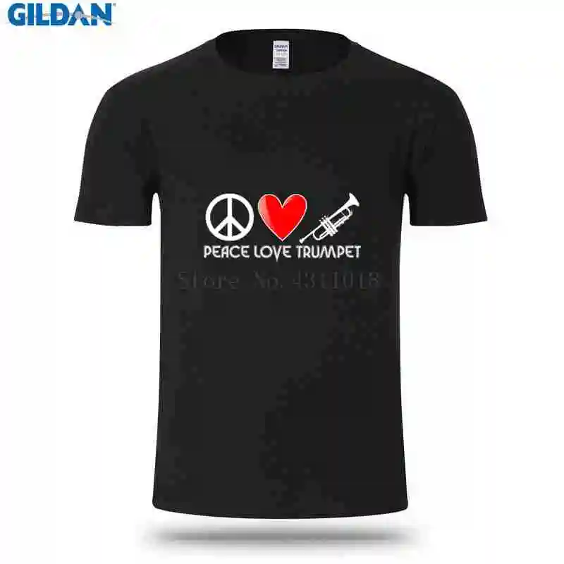 Печатных футболка Для мужчин 100% хлопок удобные Peace Love труба Размеры S-3xl