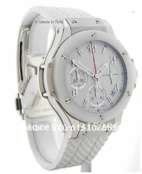 LUXURY Dial Color Big Steel and ceramic Aspen Chronograph Box/Papers Date quartz japan watches | Наручные часы