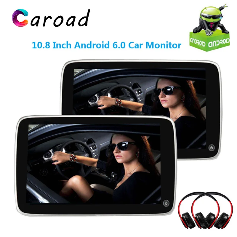 Caroad 10 8 дюймов Android 6 0 HD 1080 P видео автомобильный монитор подголовник ips сенсорный