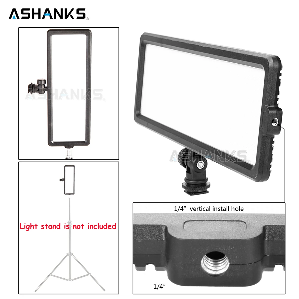 ASHANKS светодиодный видео светильник ультра тонкий ЖК дисплей Bi Цвет и затемнения