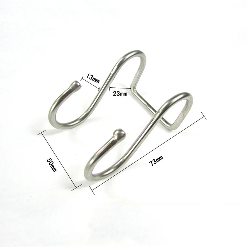 

BalleenShiny powerful Stainless Steel S Shaped Hanger Hook Kitchen Bathroom Clothing Hanger Hooks Railing Clasp Holder