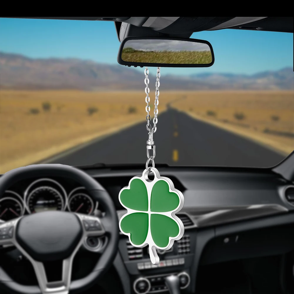 

Lucky Four Leaf Clover Car Pendant Automobile Decoration Charm Auto Interior Rear View Mirror Hanging Ornaments Styling gifts