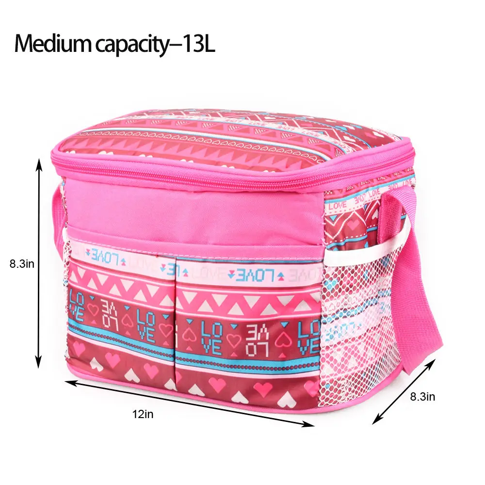 13L Rose red SANNE 6L/13L/22L утепленная сумка-холодильник для женщин полиэстер водонепроницаемая сумка для льда Портативная сумка для пикника - Цвет: 13L Rose red