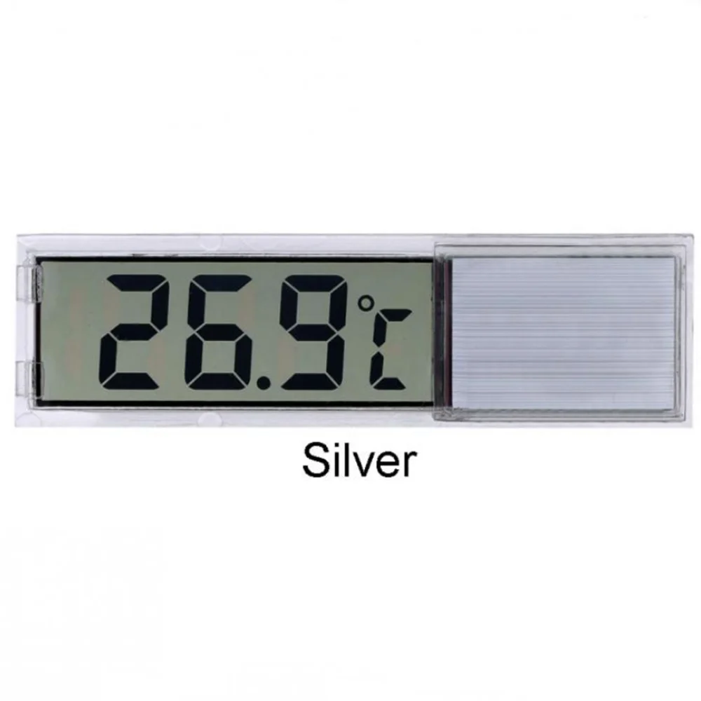 silver 1 шт. термометр для аквариума Портативный ЖК-дисплей 3D цифровой электронный измеритель температуры аквариума - Цвет: silver