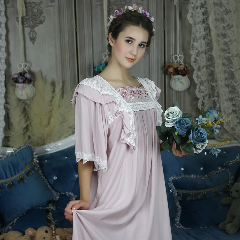 Sleepwear Women Nightgown Beautiful Loose Ladies Homewea Long Dress | Женская одежда