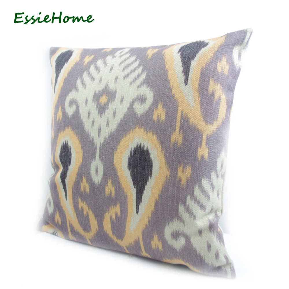 Essie Home High-End ручной печати с фиолетовым принтом Пейсли Ikat расцветка наволочки для подушек для дивана Винтаж выглядят нитка для украшения дома