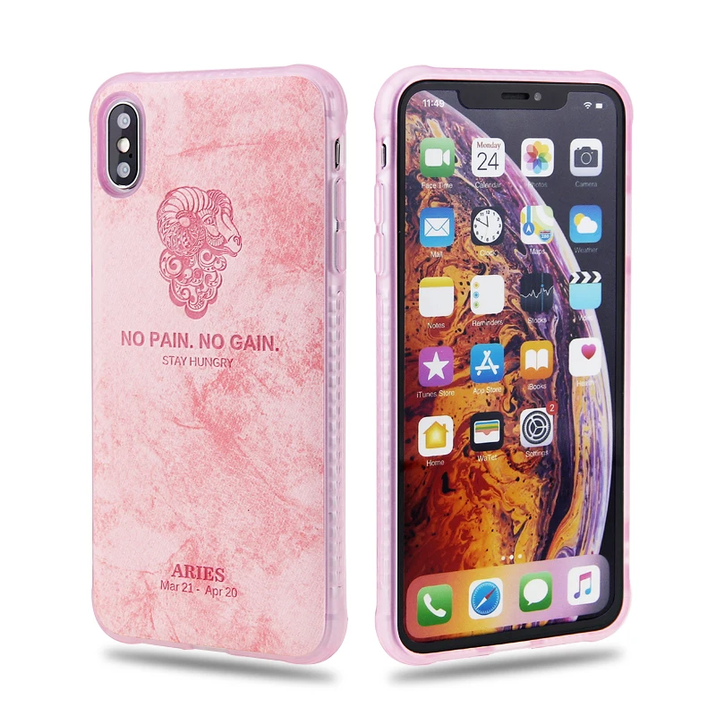 Стрелец Чехол для iPhone XR XS максимальный чехол Козерог телефон оболочки для iPhone 8 7 плюс 6 6 S Plus рыбы Coque сплошной цвет ТПУ cas