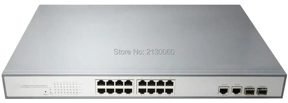 switch rj45 16 Ports sfp uplink 16ports 100M POE+2*RJ45+2*SFP combo ports Uplink IEEE 802.3af/at PoE output 15.4W Budget 250W |