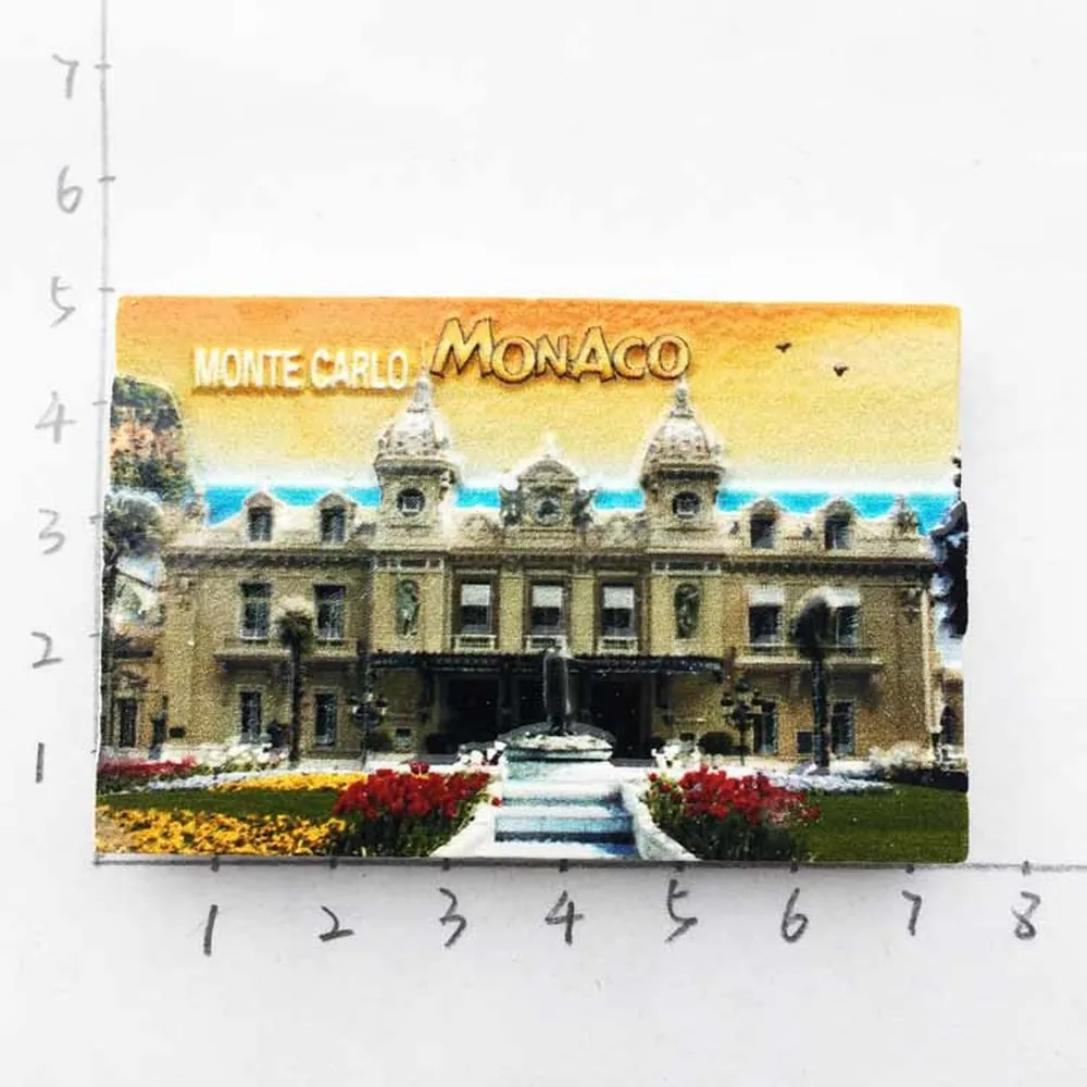 1pcs 3D Resin Monaco Tourist Souvenirs Fridge Magnets Monte Carlo Grand Casino Refrigerator Magnetic Sticker Home Decor|Магниты на