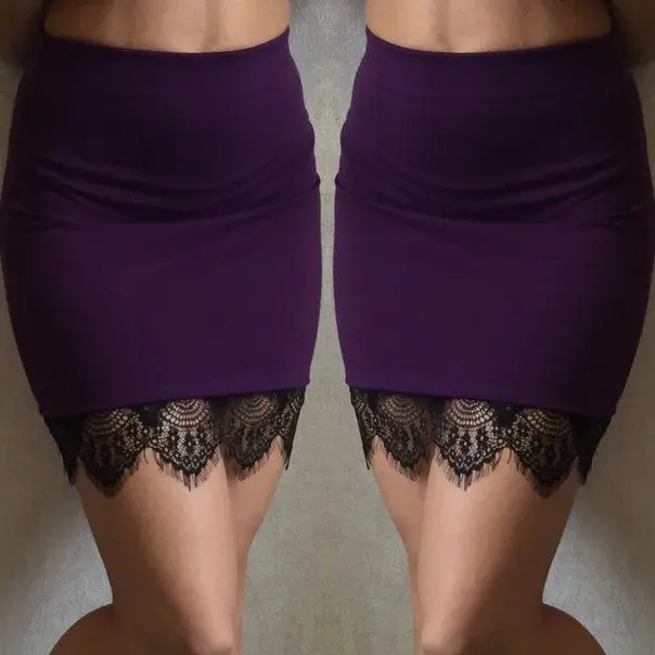 High Waist Short Bodycon Mini Skirt Pencil Skirts Sexy Women Lady Formal Lace Stretch | Женская одежда