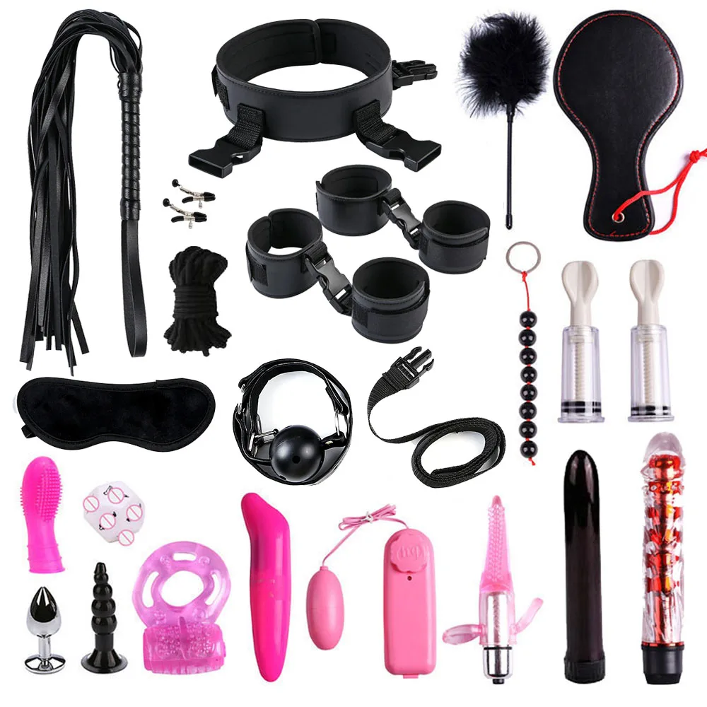 Много интимные игрушки для женщин и мужчин наручники веревка кнут рот вилка