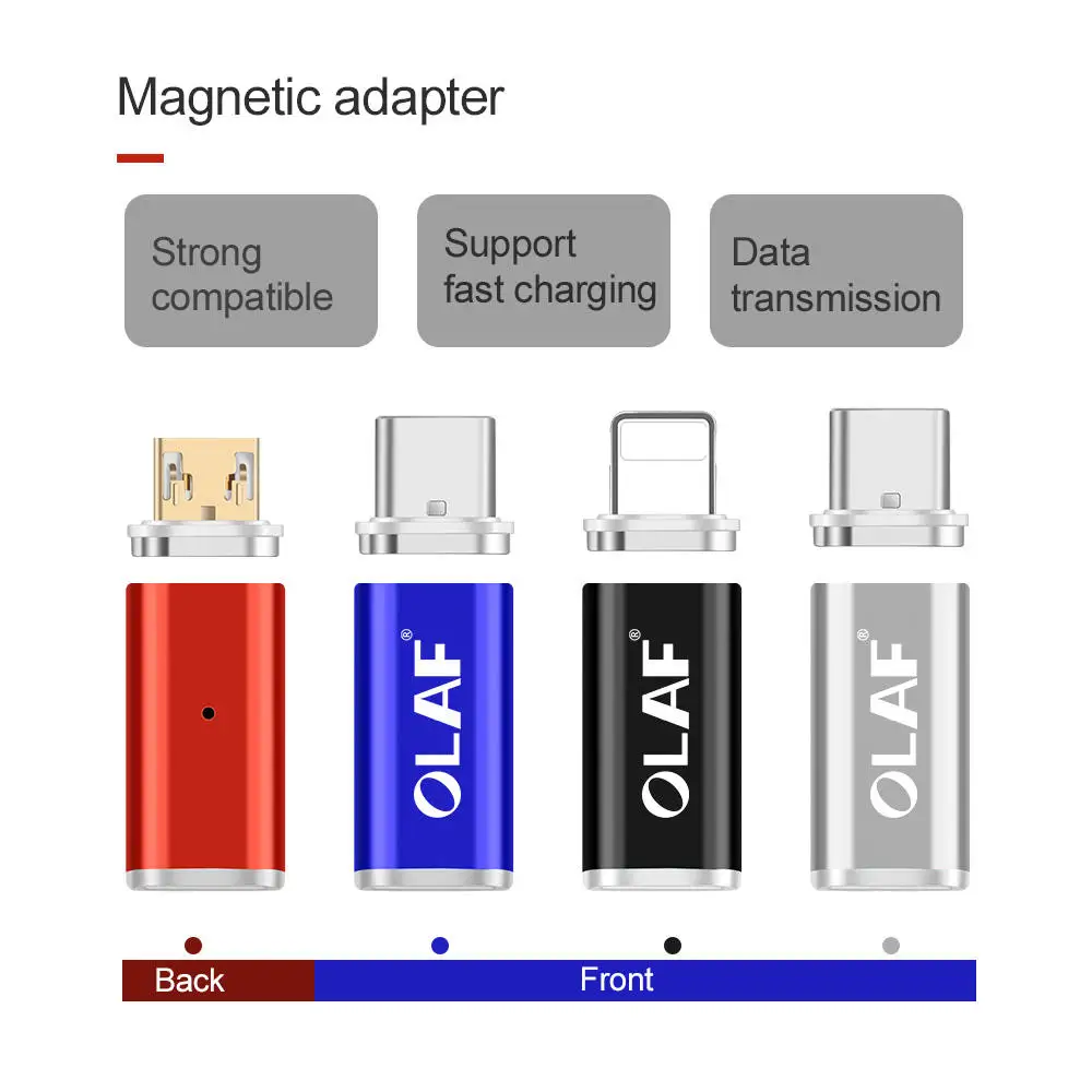 Олаф Магнитный адаптер для телефона Micro USB/type C для зарядного устройства для iphone 7 X XR XS Max адаптер для преобразования для samsung S8 S9 Plus