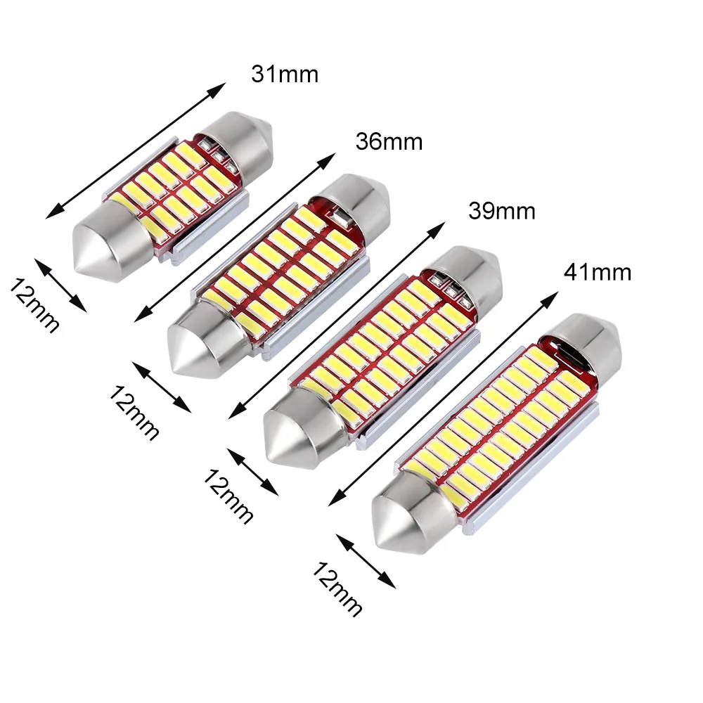 Высокое качество DC12V 31/36/39/41 мм 4014 C5W светодиодный светильник с CAN BUS купол
