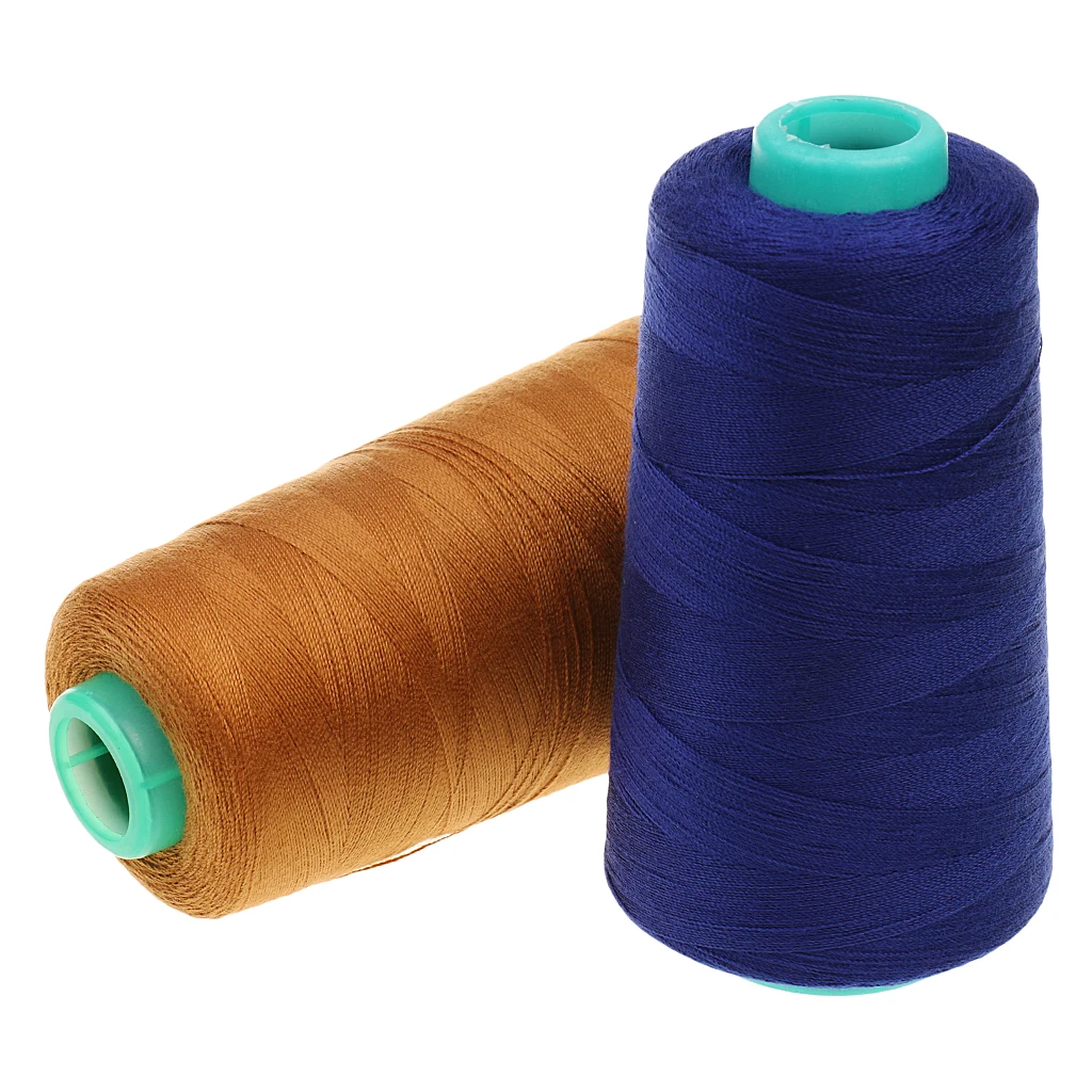 

Pack of 2 Spool Polyester Jeans Sewing Thread for Sewing Machine sewing with jeans and leather 20S/2 Yellow & Navy