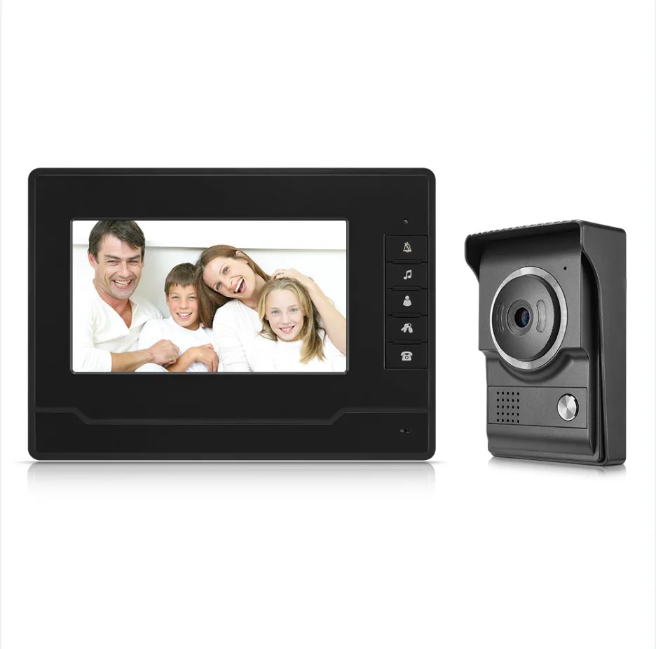 7 ''TFT lcd Проводной видео-телефон двери визуальный видеодомофон спикерфон домофон система с водонепроницаемой наружной ИК-камерой - Цвет: INS-V70N-L-B