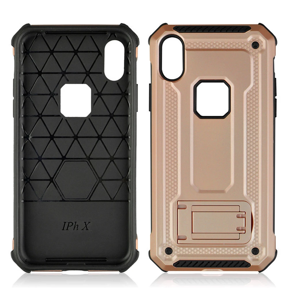 Eqvvol Luxury Armor Shockproof Phone Case For iPhone XR XS MAX X 8 7 6 6s Plus Cases Anti-knock Bracket Stand Cover Matte Coque |