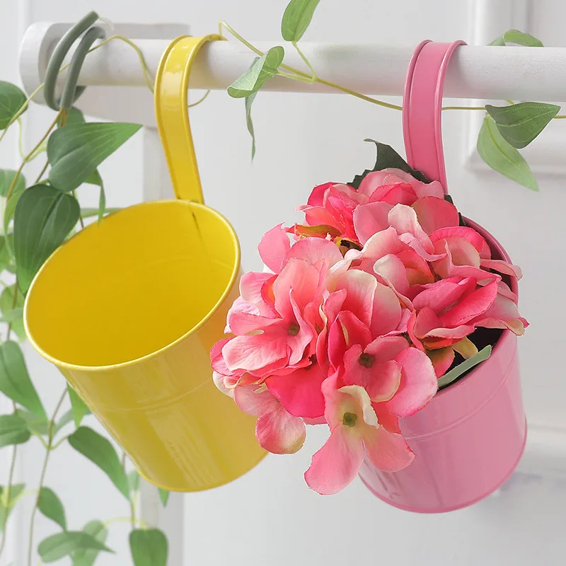 6 цветов на выбор металлическое ведро цветок подвесной горшок балкон садовые