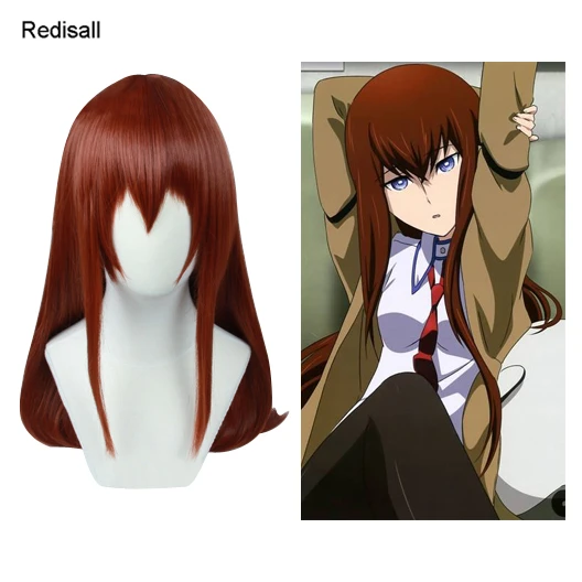 Аниме Steins Gate Labmem No.004 Makise Kurisu Christina прямые искусственные волосы для ролевых игр на