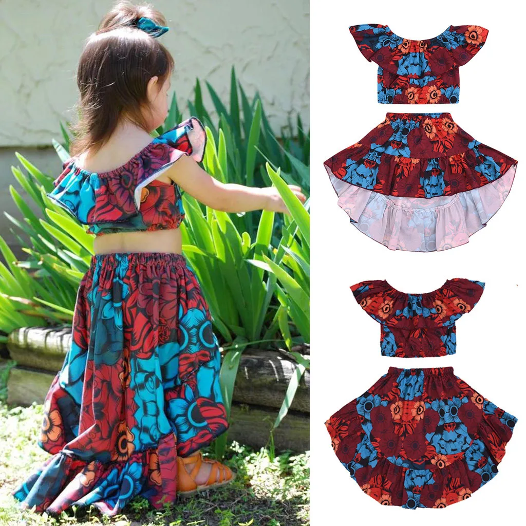 Летняя одежда для девочек детей и малышей маленьких топы с бантом в этническом
