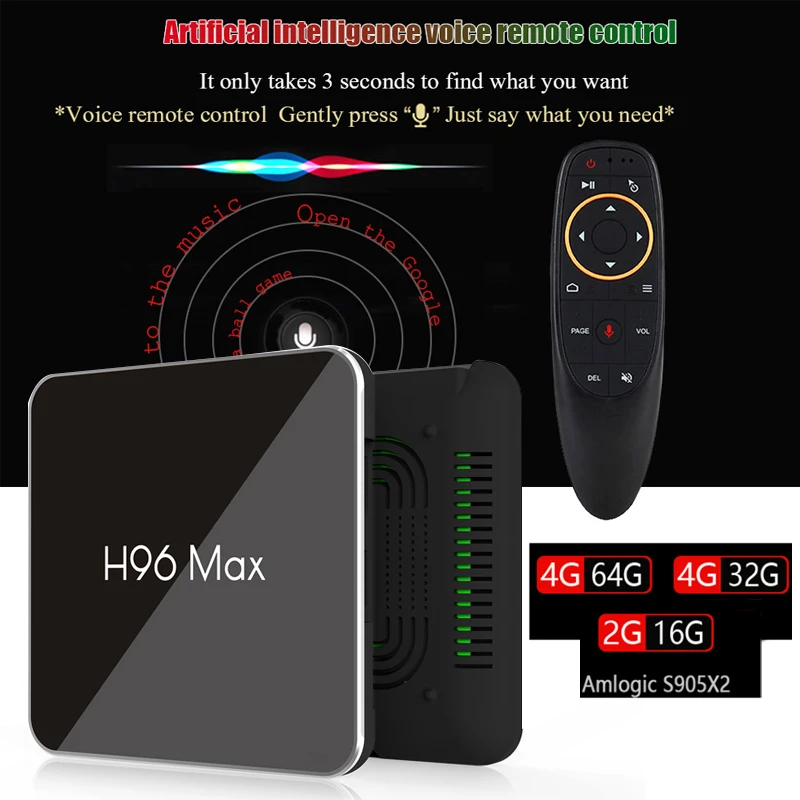 Amlogic S905X2 Smart ТВ коробка H96 MAX X2 4 K медиаплеер Google Play Android 8 1 2 4G и 5G Wi Fi Гб Оперативная