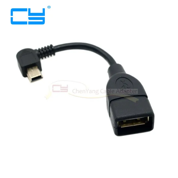 Кабель переходник с углом 90 градусов USB 2 0 на Mini 5P папа OTG для карт памяти мобильный