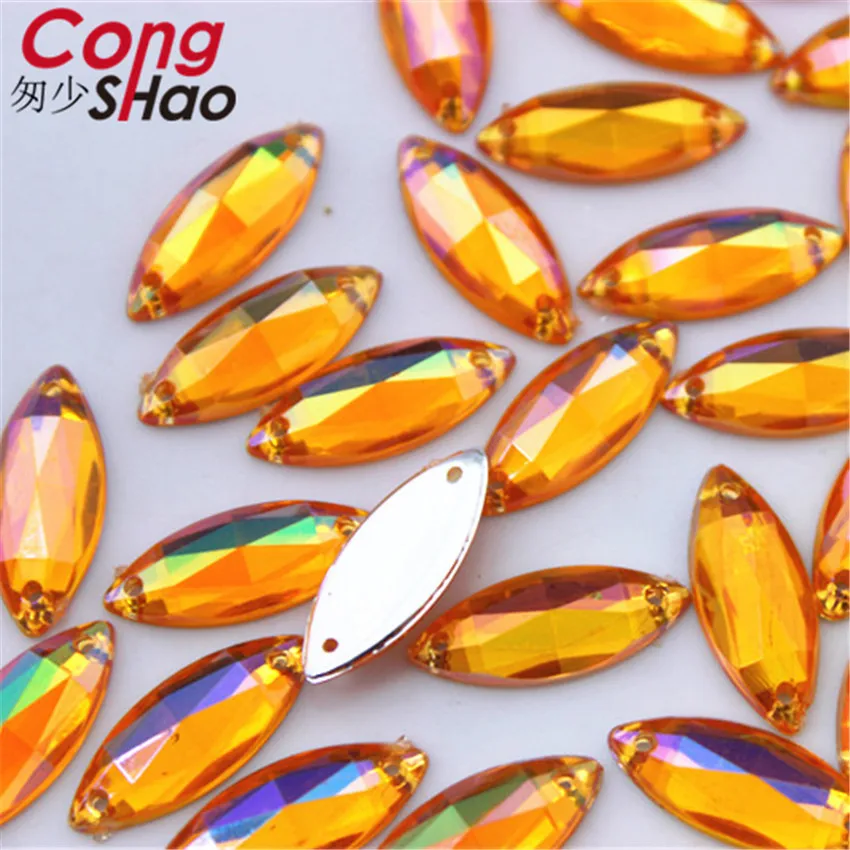 Cong Shao 200 шт. 8*18 мм AB яркие бриллиантовые кристаллы акриловые стразы с плоским