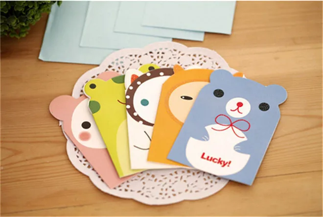 12 pcs/lot cute folding greeting card thank you birthday christmas envelope writing paper stationer |