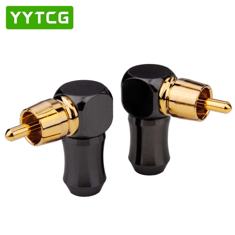 Аудиоразъем RCA с золотым штекером и углом 90 градусов|Коннекторы разъёмы| |