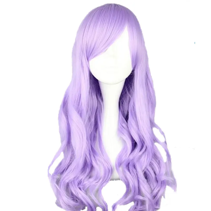 

MCOSER Cosplay Wig Light Purple Long Wavy Curly Anime Show Party Hair 100% High Temperature Fiber